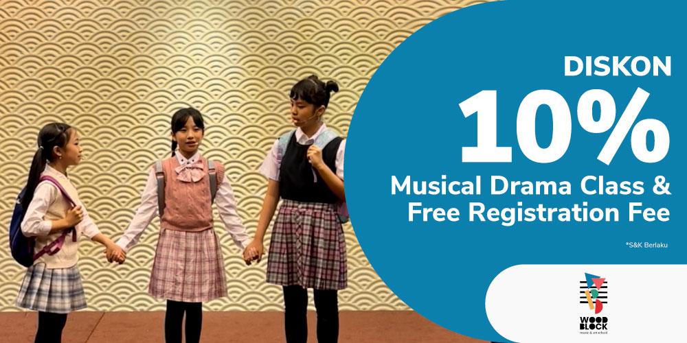 Gambar promo Diskon 10% untuk Musical Drama Class & Free Registration Fee Wood Block dari Wood Block Art & Music School